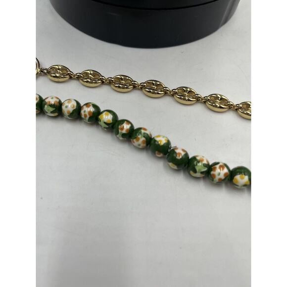 Mignonne Gavigan Jordyn Green Ceramic Beaded 14k Gold Plated Necklace - Picture 8 of 8